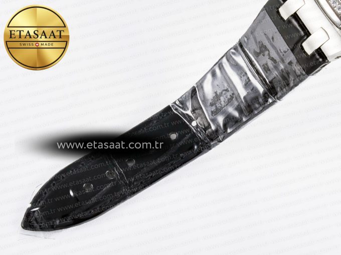 1Royal Oak Offshore Ladies 33mm SS DRF Best Edition Black Dial Diamonds Bezel on Black Leather Strap ETA Quartz - Görsel 17