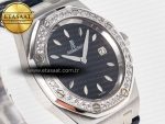 1Royal Oak Offshore Ladies 33mm SS DRF Best Edition Black Dial Diamonds Bezel on Black Leather Strap ETA Quartz - Görsel 5