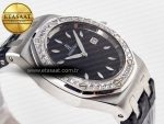 1Royal Oak Offshore Ladies 33mm SS DRF Best Edition Black Dial Diamonds Bezel on Black Leather Strap ETA Quartz - Görsel 7