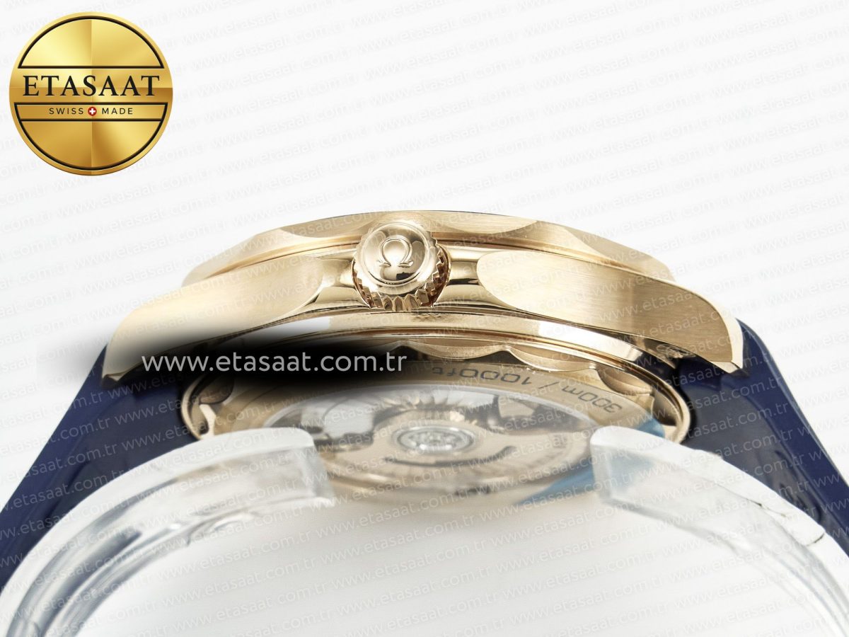 Omega 2018 Seamaster Diver 300M RG Blue Ceramic Blue Dial on Blue A8801 - Görsel 14