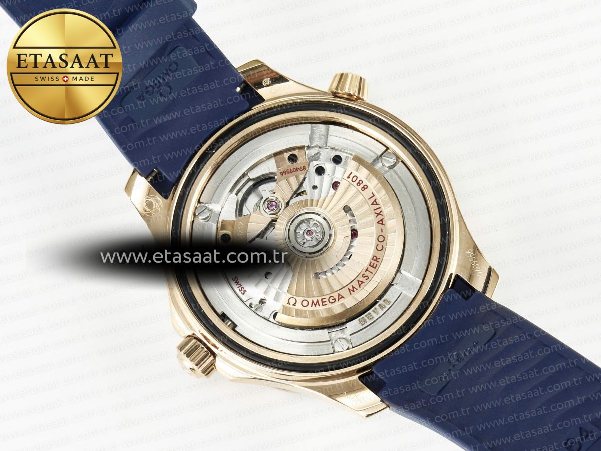 Omega 2018 Seamaster Diver 300M RG Blue Ceramic Blue Dial on Blue A8801 - Görsel 18