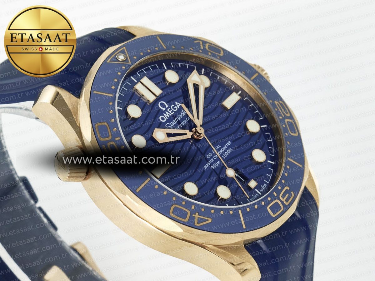 Omega 2018 Seamaster Diver 300M RG Blue Ceramic Blue Dial on Blue A8801 - Görsel 7