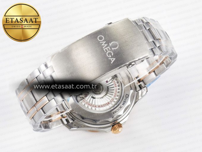 2018 Seamaster Diver 300M SS/RG VSF 1:1 Best Edition RG Bezel Black Dial on SS/RG Bracelet A8800 - Görsel 16