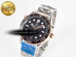 2018 Seamaster Diver 300M SS/RG VSF 1:1 Best Edition RG Bezel Black Dial on SS/RG Bracelet A8800 - Görsel 2