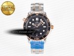 2018 Seamaster Diver 300M SS/RG VSF 1:1 Best Edition RG Bezel Black Dial on SS/RG Bracelet A8800 - Görsel 3
