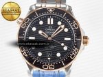 2018 Seamaster Diver 300M SS/RG VSF 1:1 Best Edition RG Bezel Black Dial on SS/RG Bracelet A8800 - Görsel 4