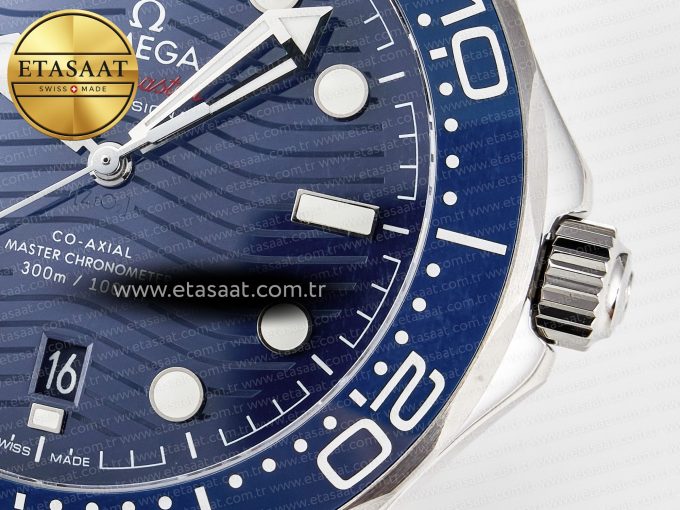 2018 Seamaster Diver 300M VSF 1:1 Best Edition Blue Ceramic Blue Dial on SS Bracelet A8800 V2 - Görsel 12
