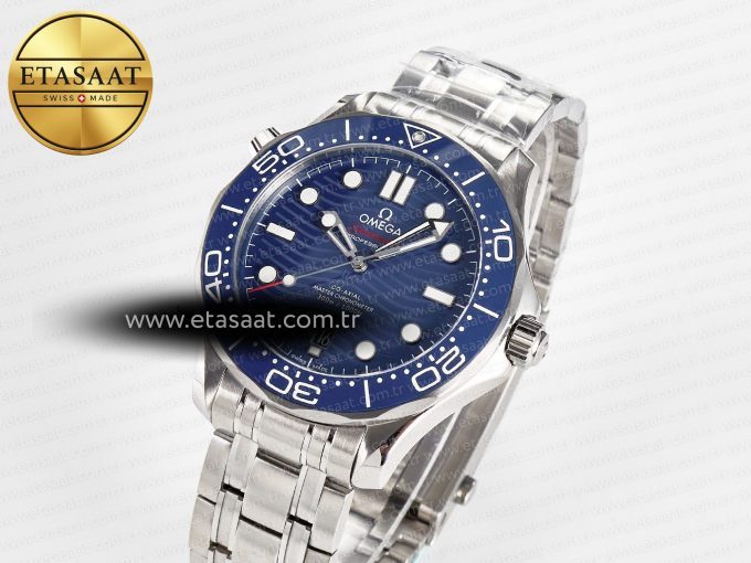 2018 Seamaster Diver 300M VSF 1:1 Best Edition Blue Ceramic Blue Dial on SS Bracelet A8800 V2 - Görsel 2
