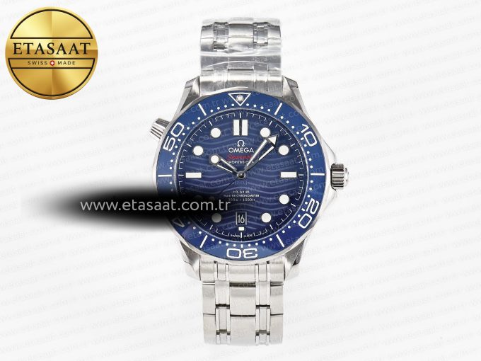 2018 Seamaster Diver 300M VSF 1:1 Best Edition Blue Ceramic Blue Dial on SS Bracelet A8800 V2 - Görsel 3