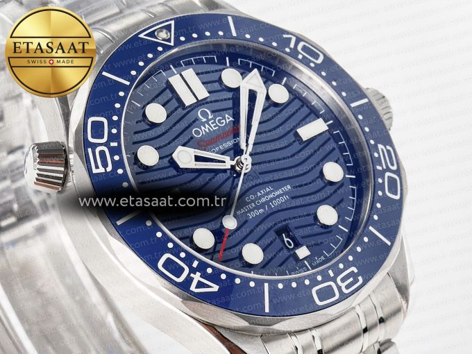 2018 Seamaster Diver 300M VSF 1:1 Best Edition Blue Ceramic Blue Dial on SS Bracelet A8800 V2 - Görsel 5