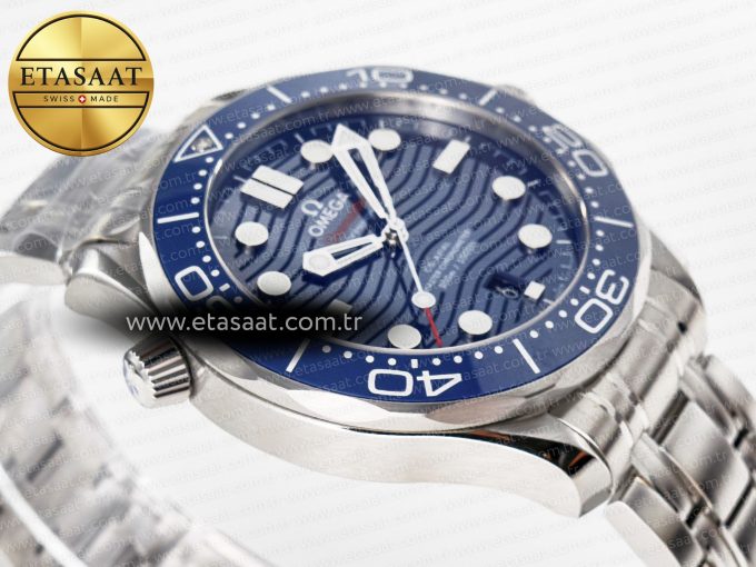 2018 Seamaster Diver 300M VSF 1:1 Best Edition Blue Ceramic Blue Dial on SS Bracelet A8800 V2 - Görsel 7