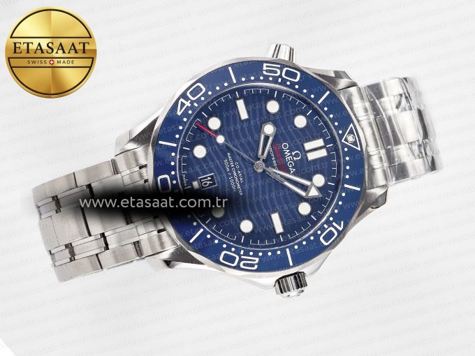 2018 Seamaster Diver 300M VSF 1:1 Best Edition Blue Ceramic Blue Dial on SS Bracelet A8800 V2 - Görsel 8
