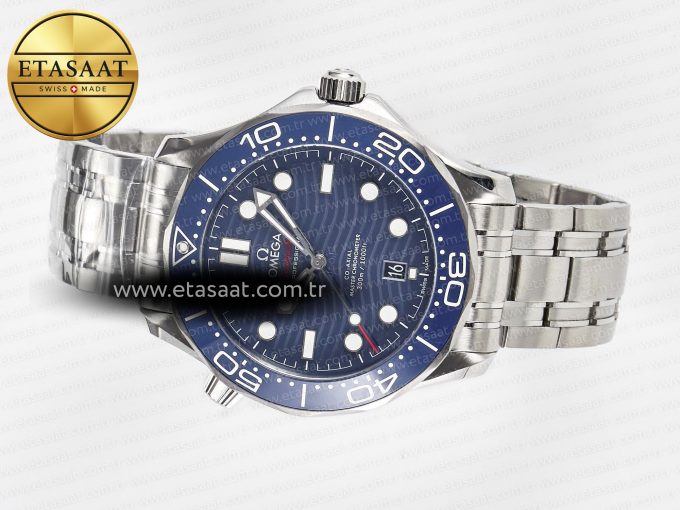 2018 Seamaster Diver 300M VSF 1:1 Best Edition Blue Ceramic Blue Dial on SS Bracelet A8800 V2 - Görsel 9