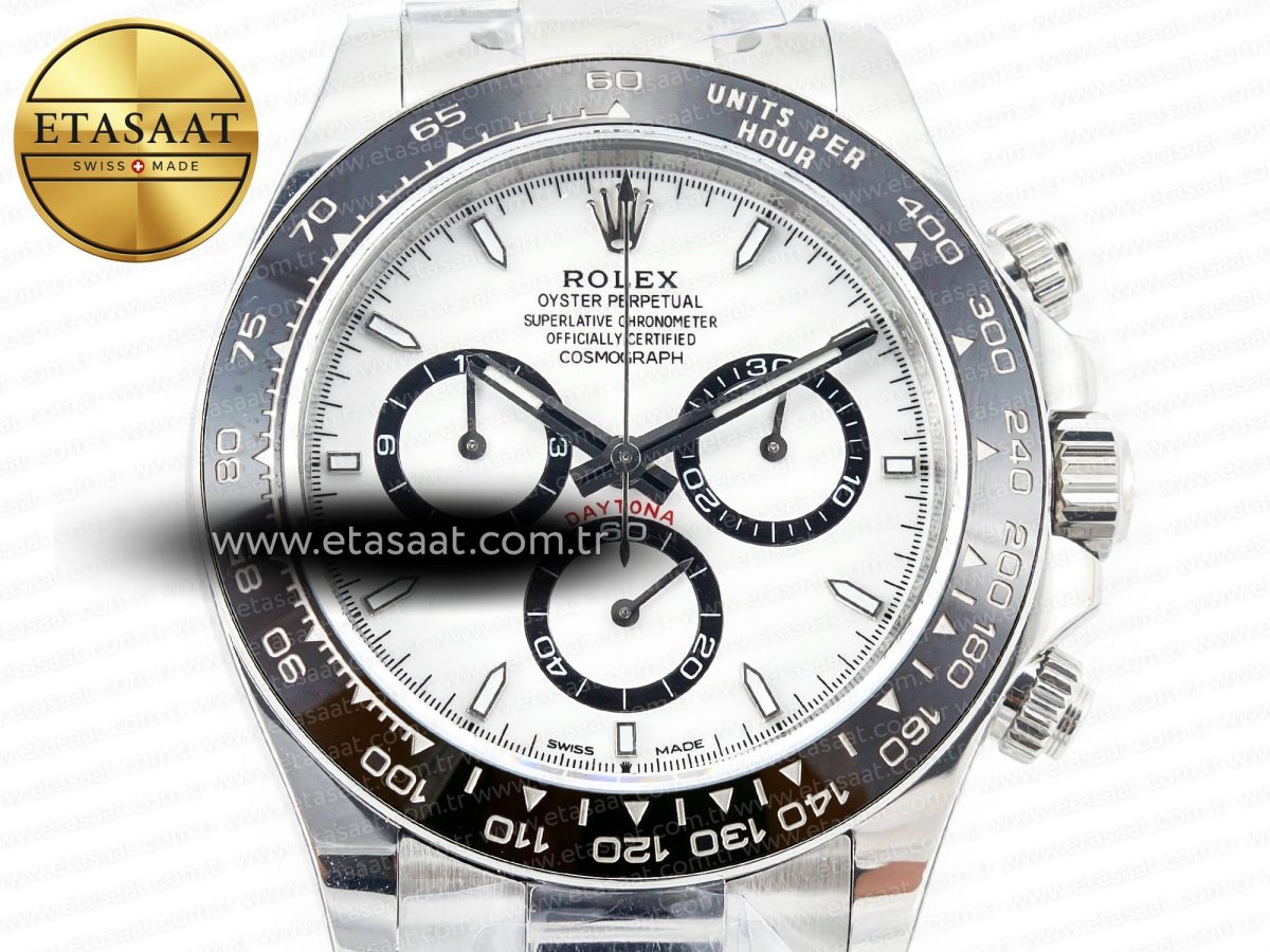2023 Daytona 126500 AR+F 1:1 Best Edition 904L SS Case and Bracelet White Dial SA4131 - Görsel 4