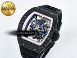 7RM055 Ti/NTPT UOKF 1:1 Best Edition White/Red Inner Bezel White Crown on Black Rubber Strap RMUL2 Super Clone