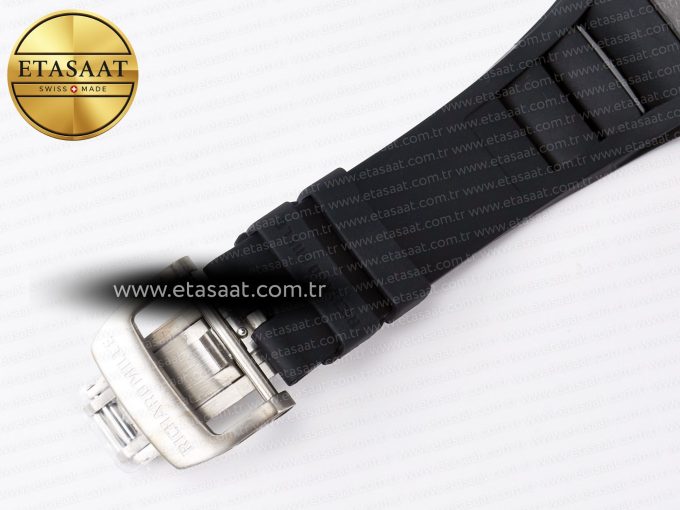 7RM055 Ti/NTPT UOKF 1:1 Best Edition White/Red Inner Bezel White Crown on Black Rubber Strap RMUL2 Super Clone - Görsel 18