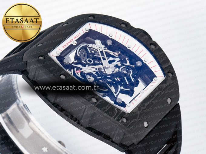 7RM055 Ti/NTPT UOKF 1:1 Best Edition White/Red Inner Bezel White Crown on Black Rubber Strap RMUL2 Super Clone - Görsel 7