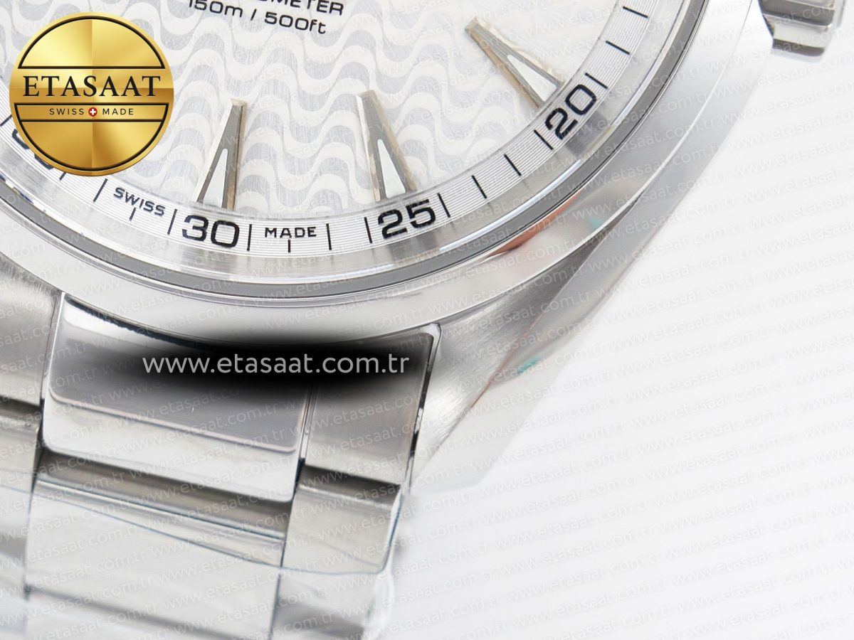 Aqua Terra 150m 41mm VSF 1:1 Best Edition White Textured Dial on SS Bracelet A8500 Super Clone - Görsel 13