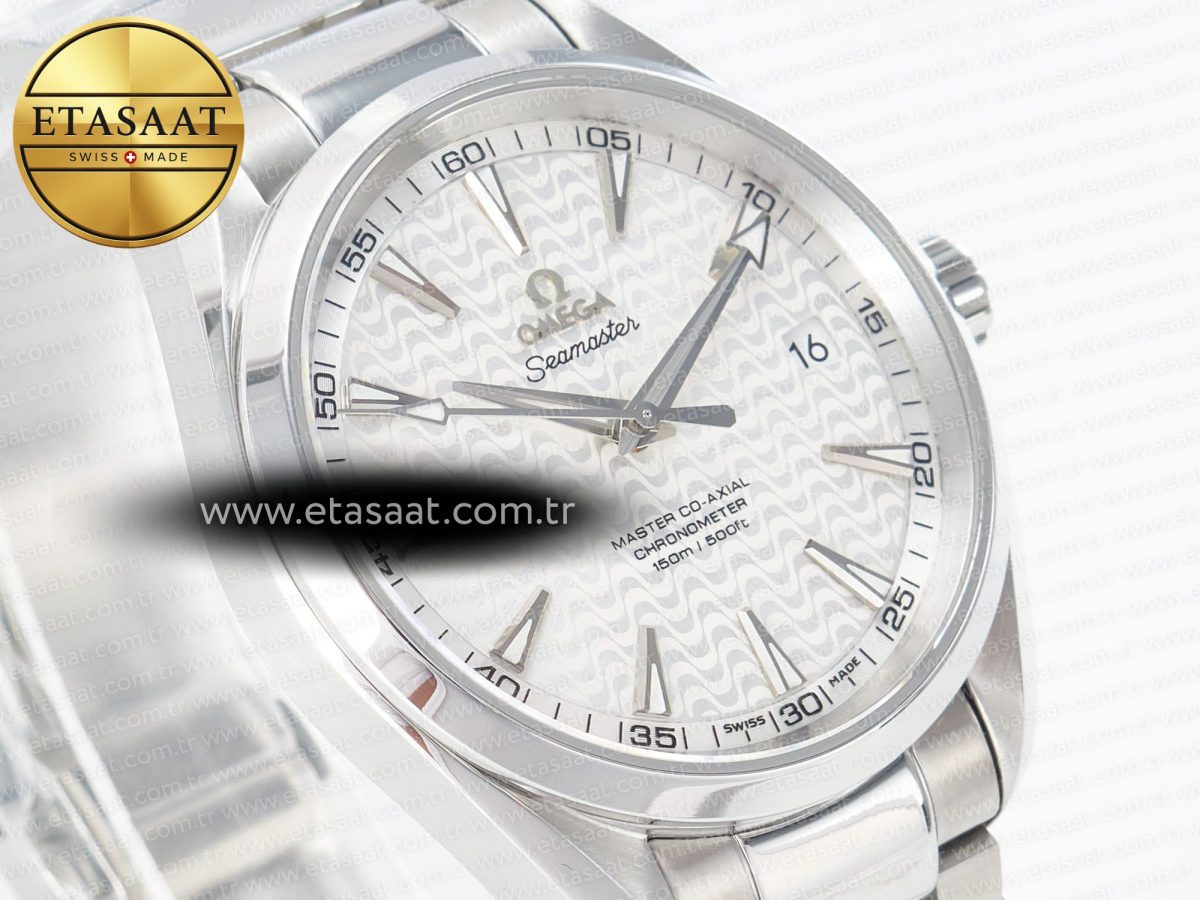 Aqua Terra 150m 41mm VSF 1:1 Best Edition White Textured Dial on SS Bracelet A8500 Super Clone - Görsel 5