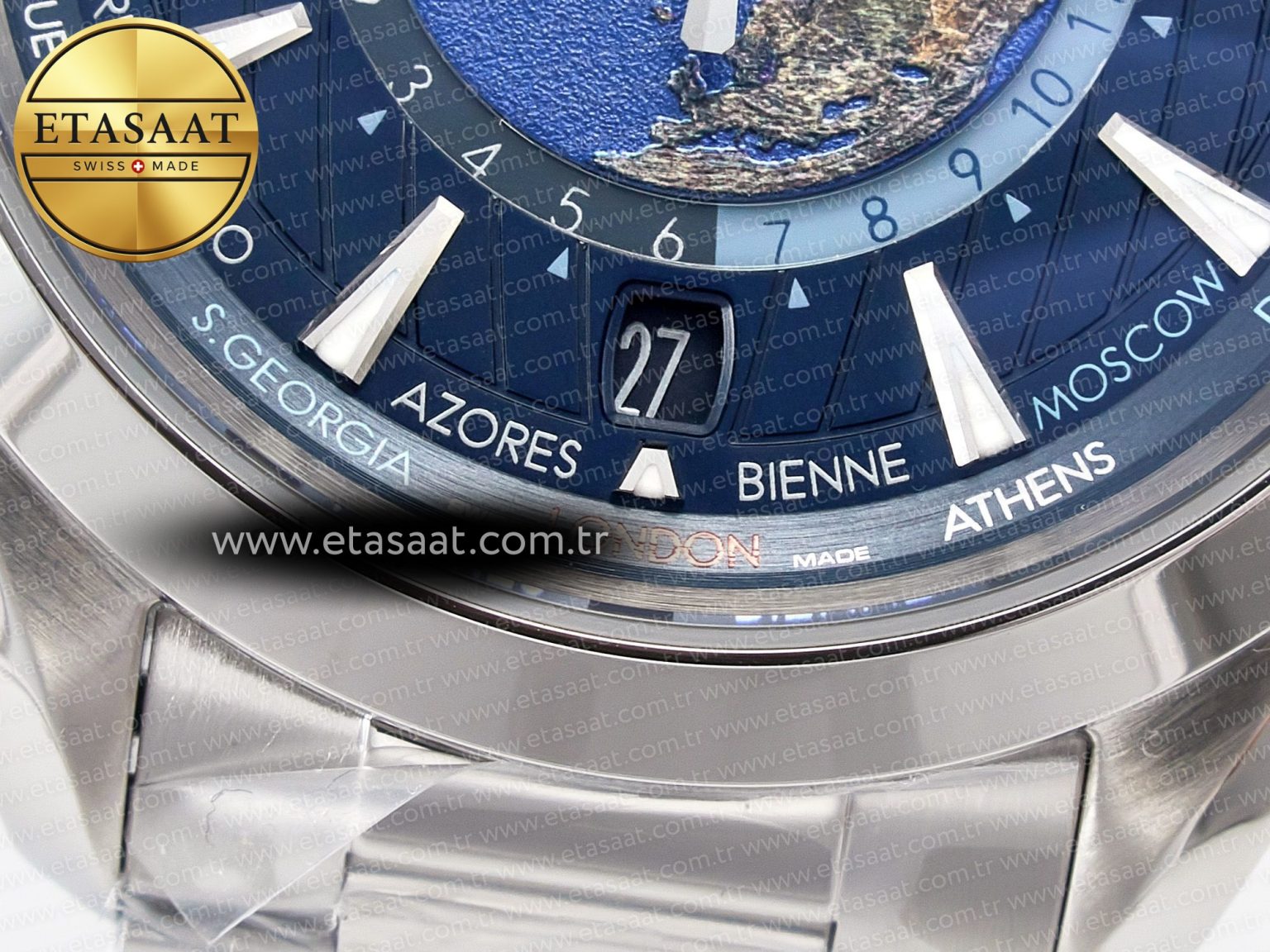 Aqua Terra 150M 43mm Worldtimer 24 VSF 1:1 Best Edition Blue Dial on SS Bracelet A8938 Super Clone - Görsel 11
