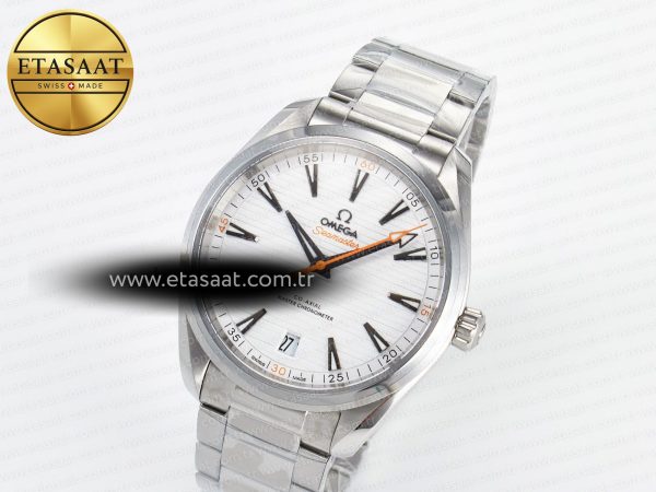 Aqua Terra 150M Master Chronometers VSF 1:1 Best Edition White Dial Orange Hand on SS Bracelet A8900 Super Clone