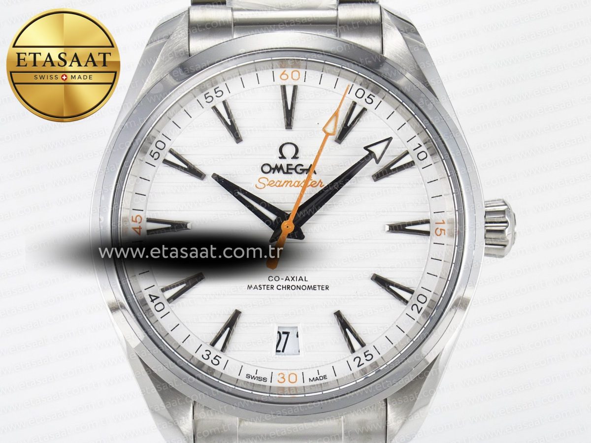 Aqua Terra 150M Master Chronometers VSF 1:1 Best Edition White Dial Orange Hand on SS Bracelet A8900 Super Clone - Görsel 4