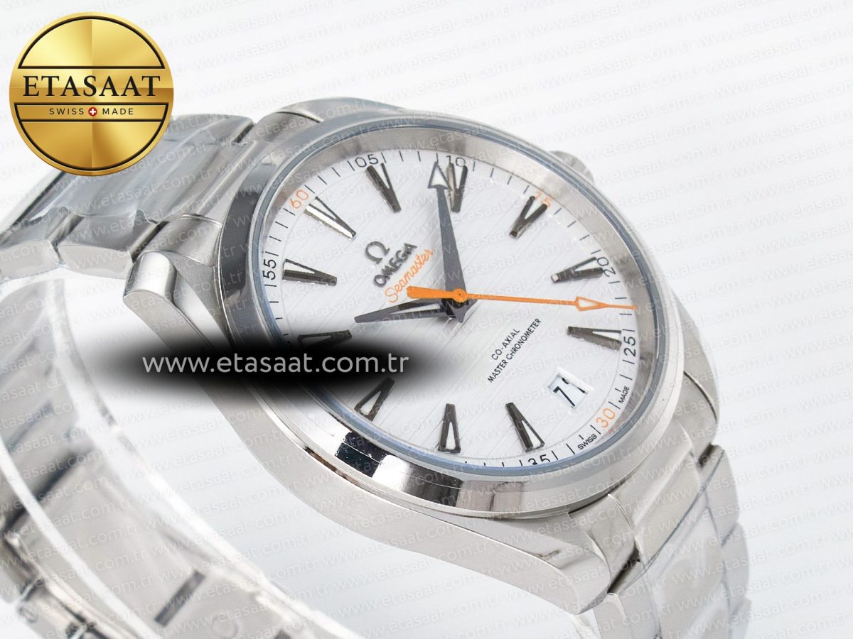 Aqua Terra 150M Master Chronometers VSF 1:1 Best Edition White Dial Orange Hand on SS Bracelet A8900 Super Clone - Görsel 7