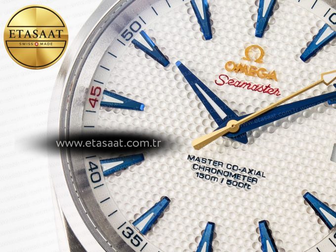 Aqua Terra 150M SS VSF 1:1 Best Edition Silver Polka Dots Dial on SS Bracelet A8500 Super Clone - Görsel 10