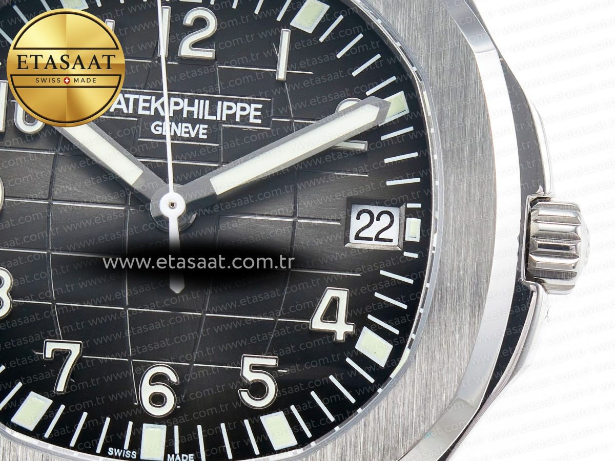 Aquanaut 5167 40mm SS 3KF 1:1 Best Edition Black Dial on Black Rubber Strap A330 Super Clone V3 - Görsel 11