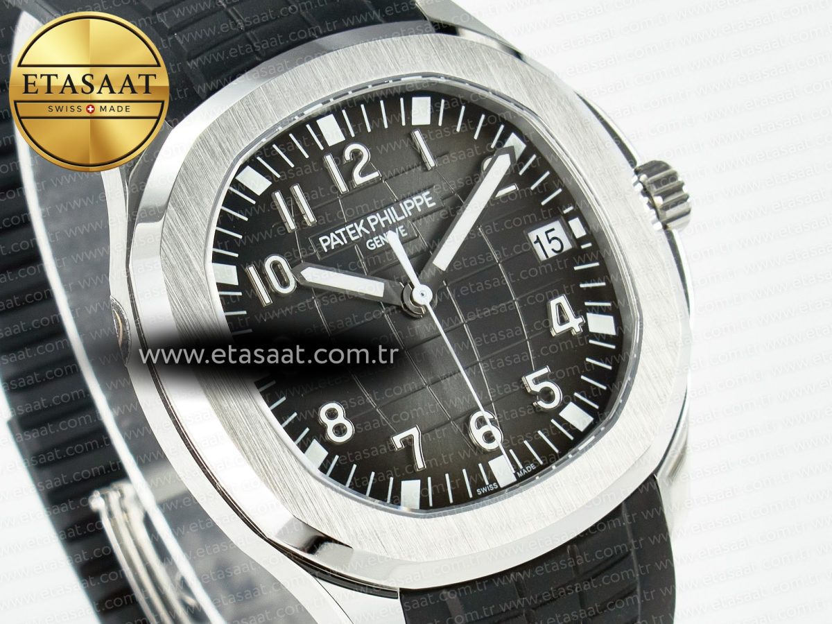 Aquanaut 5167A SS 3KF 1:1 Best Edition Black Dial on Black Rubber Strap A324 Super Clone（New clasp） - Görsel 5