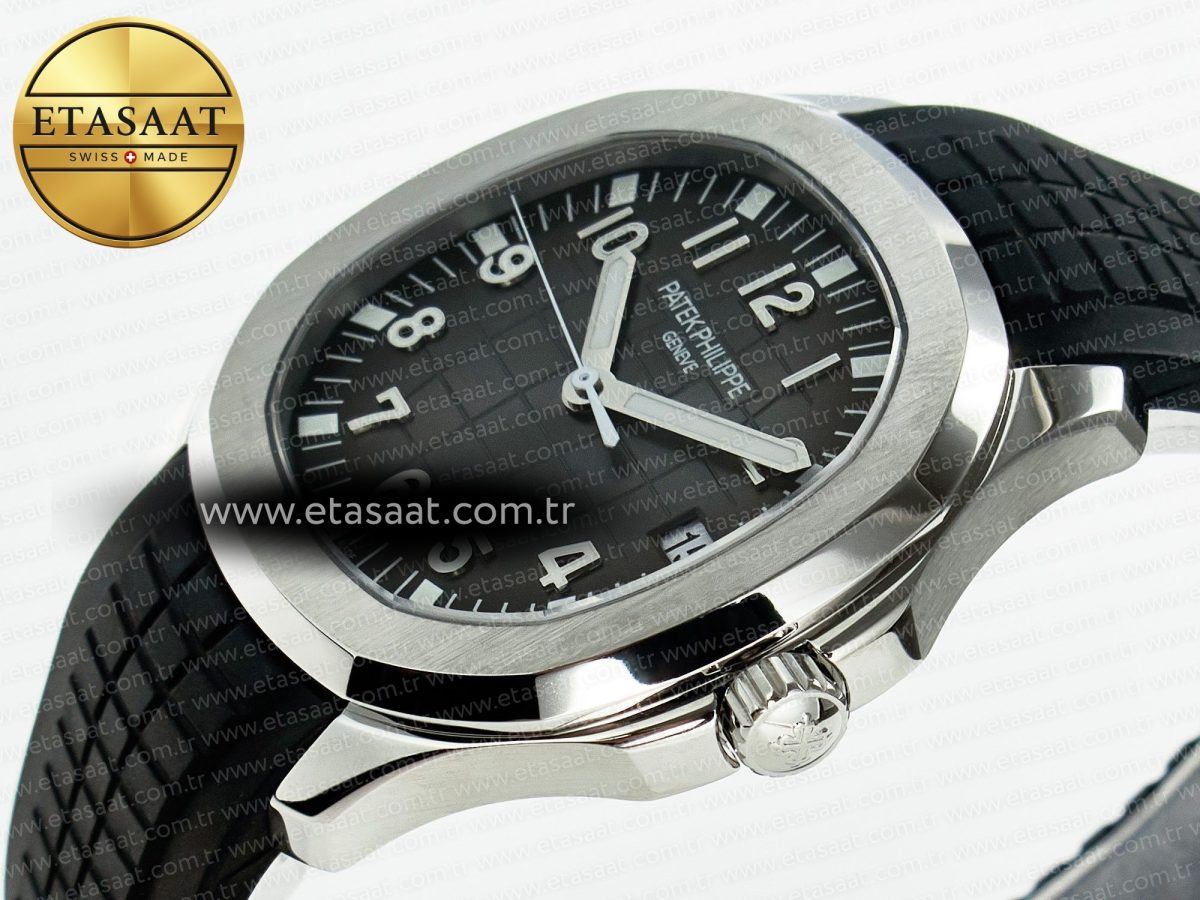 Aquanaut 5167A SS 3KF 1:1 Best Edition Black Dial on Black Rubber Strap A324 Super Clone（New clasp） - Görsel 6