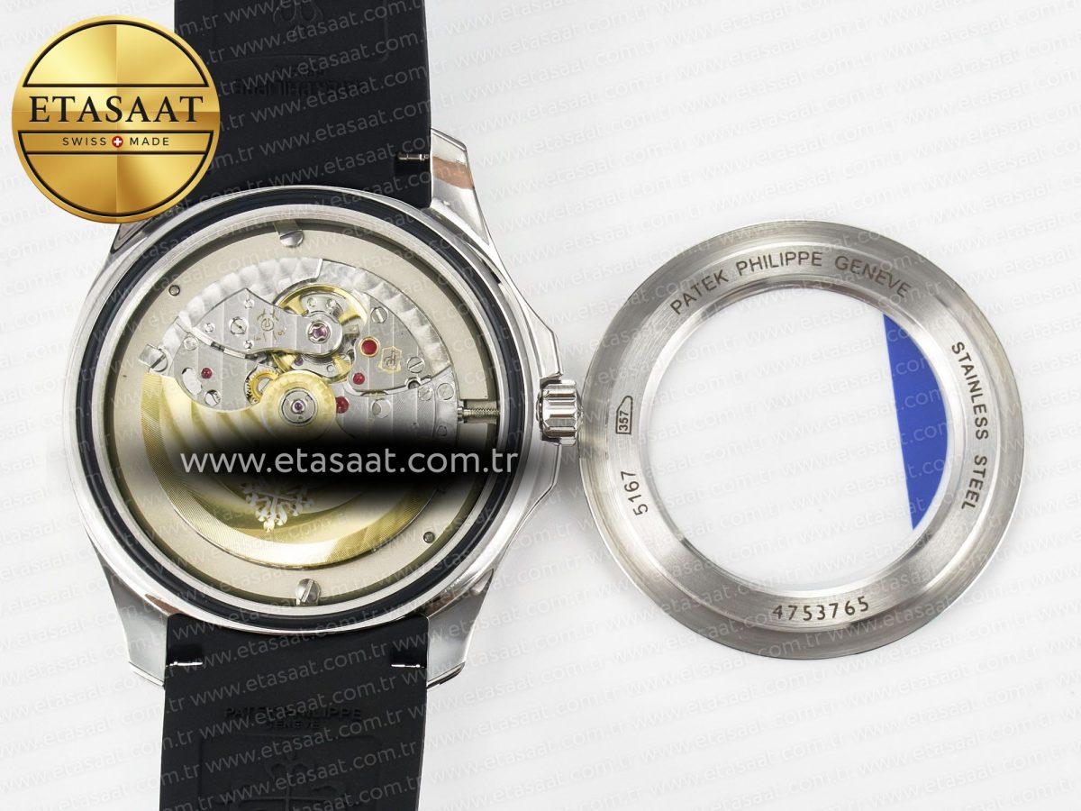 Aquanaut 5167A SS ZF 1:1 Best Edition Black Dial on Black Rubber Strap 26-330 - Görsel 17