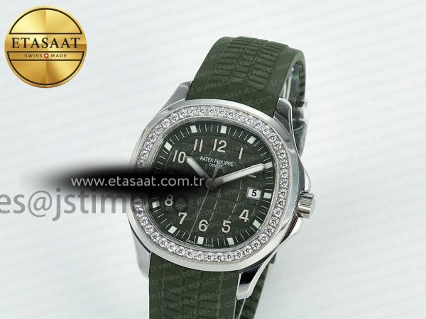 Aquanaut 5267 SS PPF 1:1 Best Edition Green Textured Dial On Green Rubber Strap Ronda Quartz