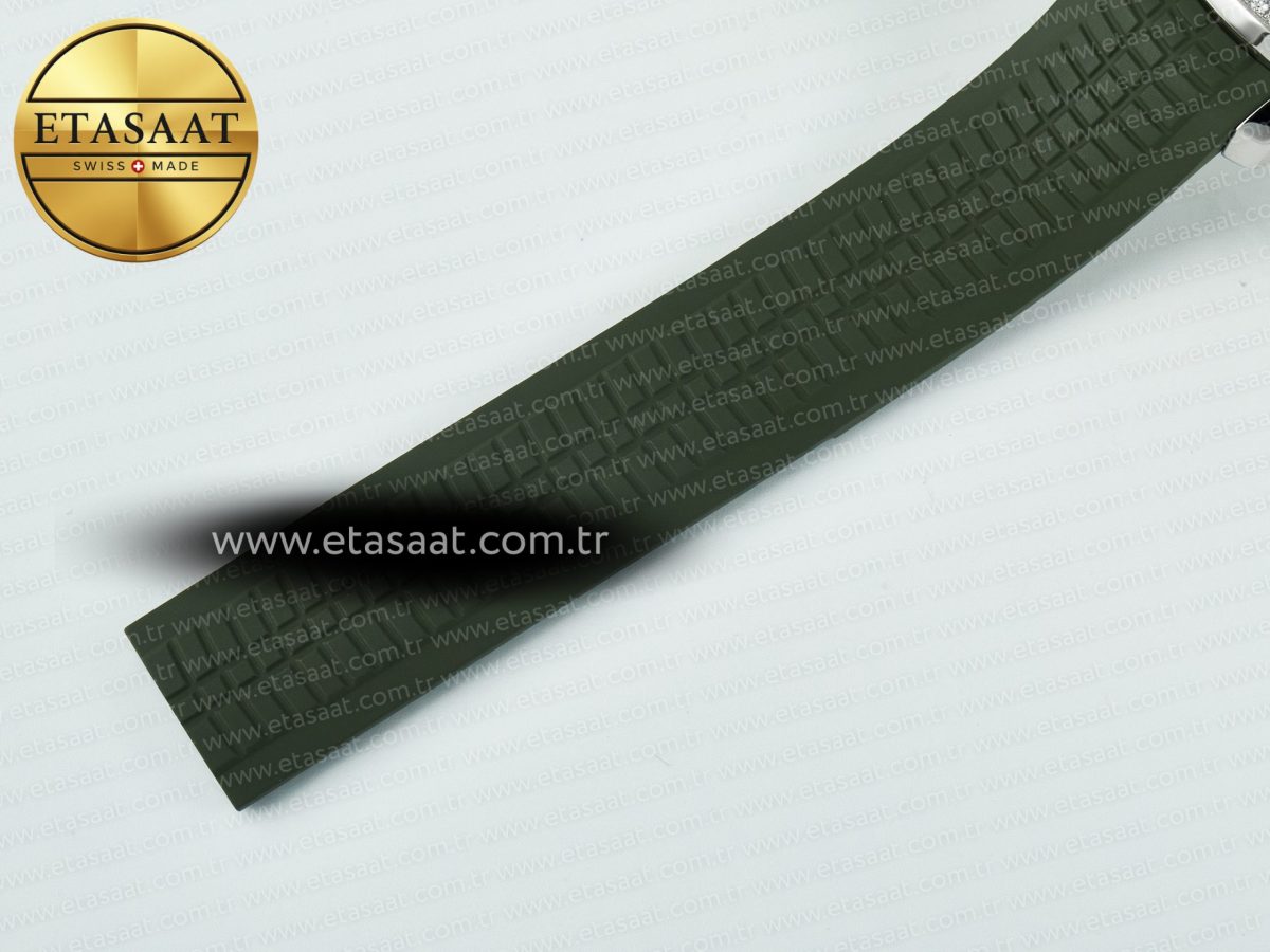 Aquanaut 5267 SS PPF 1:1 Best Edition Green Textured Dial On Green Rubber Strap Ronda Quartz - Görsel 17