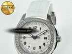 Aquanaut 5267 SS PPF 1:1 Best Edition White Textured Dial On White Rubber Strap Ronda Quartz - Görsel 10
