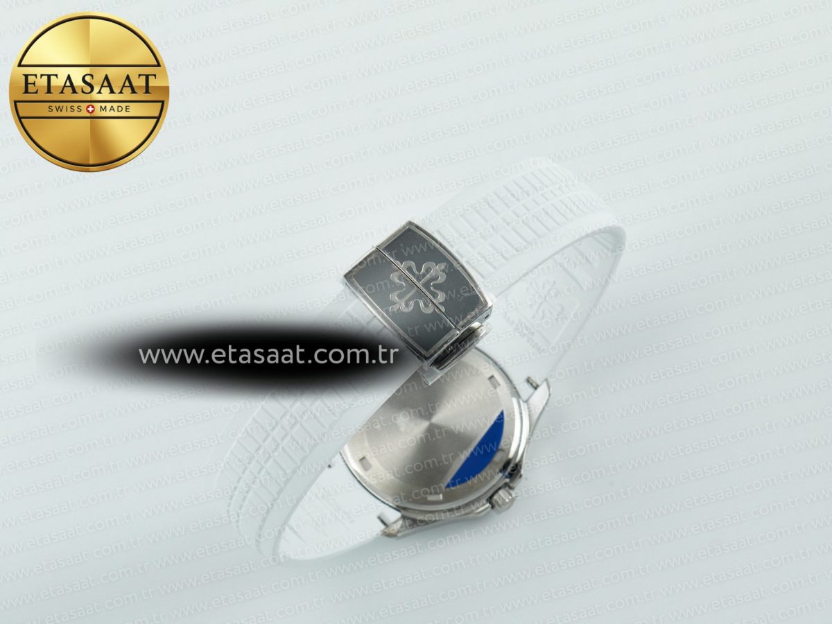 Aquanaut 5267 SS PPF 1:1 Best Edition White Textured Dial On White Rubber Strap Ronda Quartz - Görsel 15