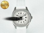Aquanaut 5267 SS PPF 1:1 Best Edition White Textured Dial On White Rubber Strap Ronda Quartz - Görsel 4