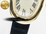 Baignoire De Cartier YG DRF 1:1 Best Edition Silver Dial on Black Leather Strap Swiss Quartz - Görsel 11