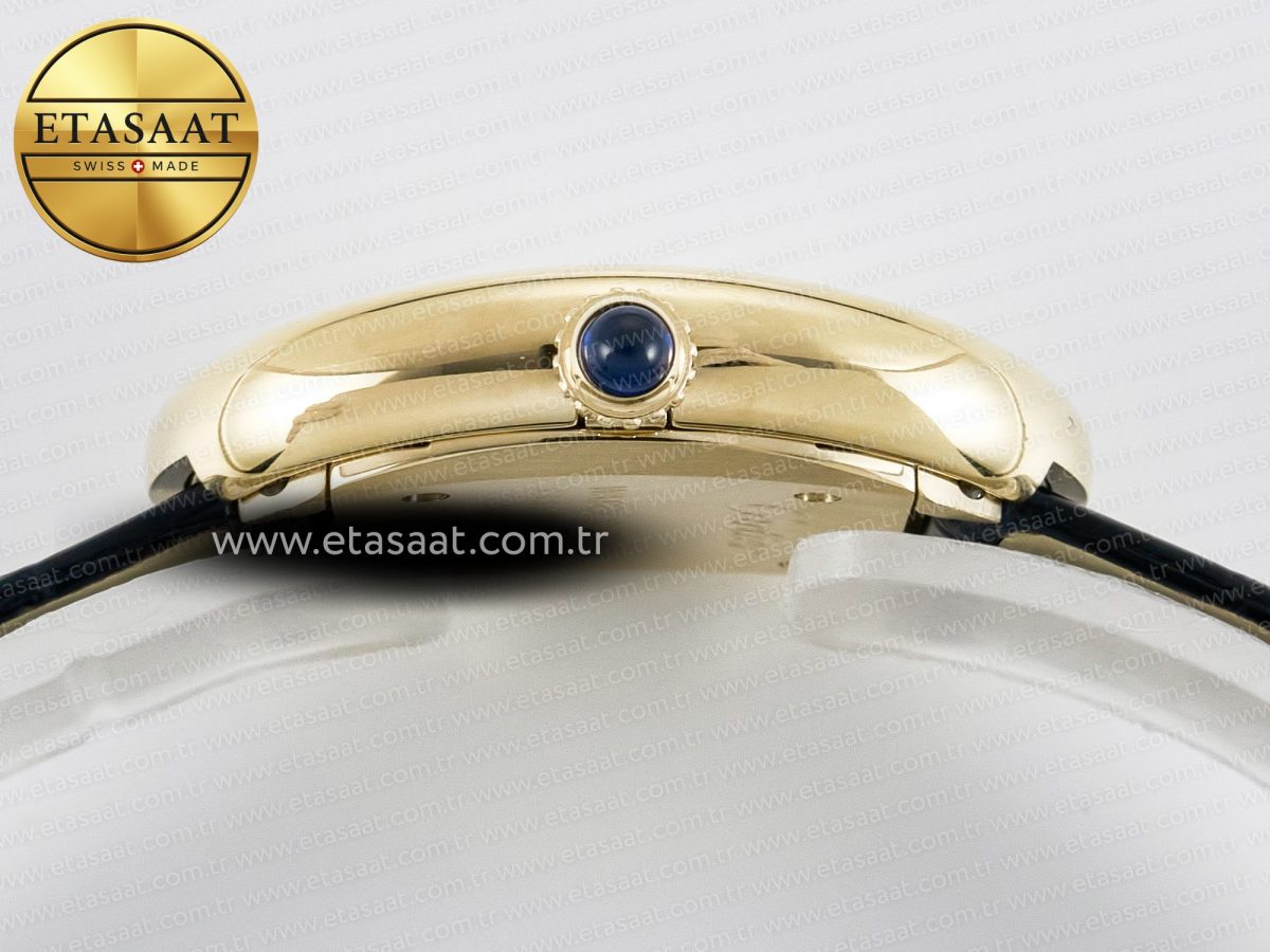 Baignoire De Cartier YG DRF 1:1 Best Edition Silver Dial on Black Leather Strap Swiss Quartz - Görsel 13