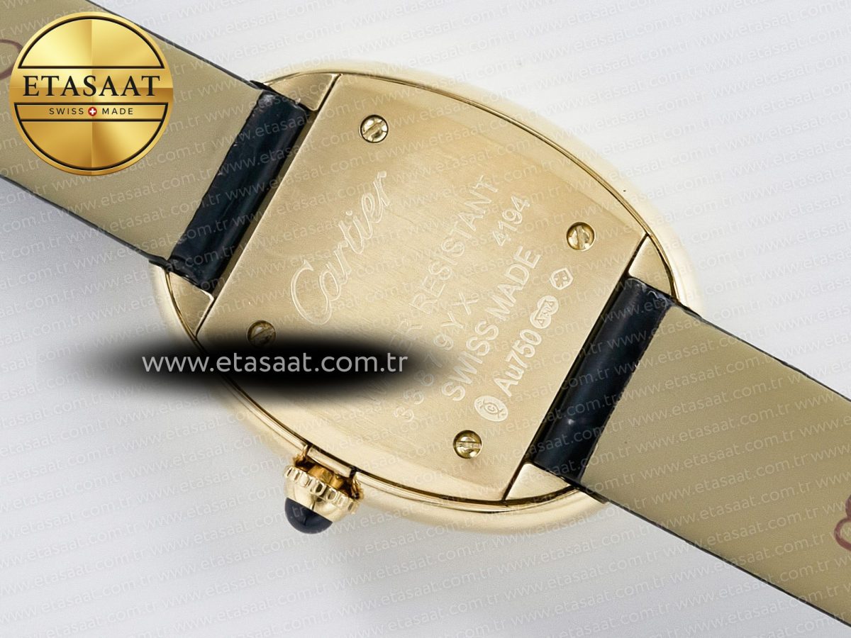 Baignoire De Cartier YG DRF 1:1 Best Edition Silver Dial on Black Leather Strap Swiss Quartz - Görsel 15