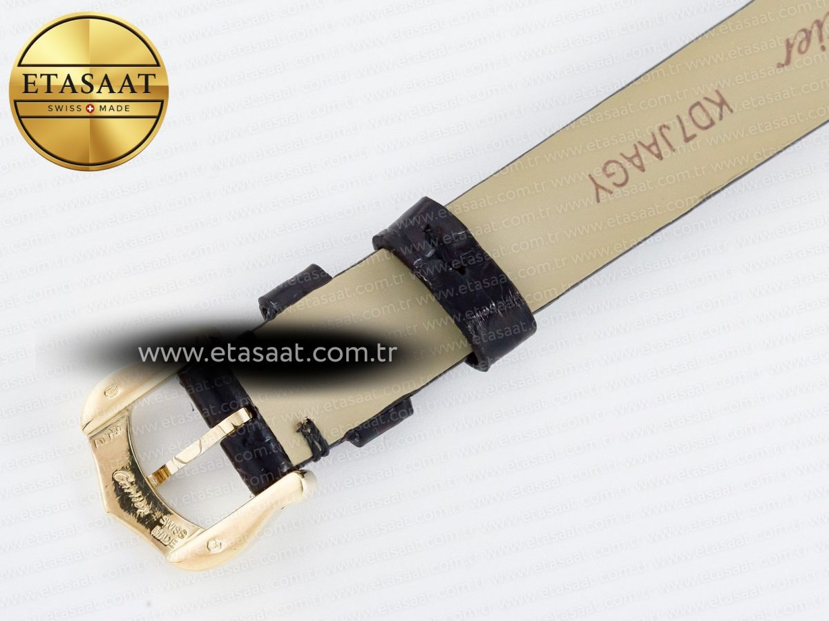 Baignoire De Cartier YG DRF 1:1 Best Edition Silver Dial on Black Leather Strap Swiss Quartz - Görsel 18