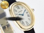 Baignoire De Cartier YG DRF 1:1 Best Edition Silver Dial on Black Leather Strap Swiss Quartz - Görsel 5