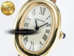 Baignoire De Cartier YG DRF 1:1 Best Edition Silver Dial on Brown Leather Strap Swiss Quartz - Görsel 10