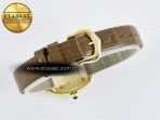 Baignoire De Cartier YG DRF 1:1 Best Edition Silver Dial on Brown Leather Strap Swiss Quartz - Görsel 14