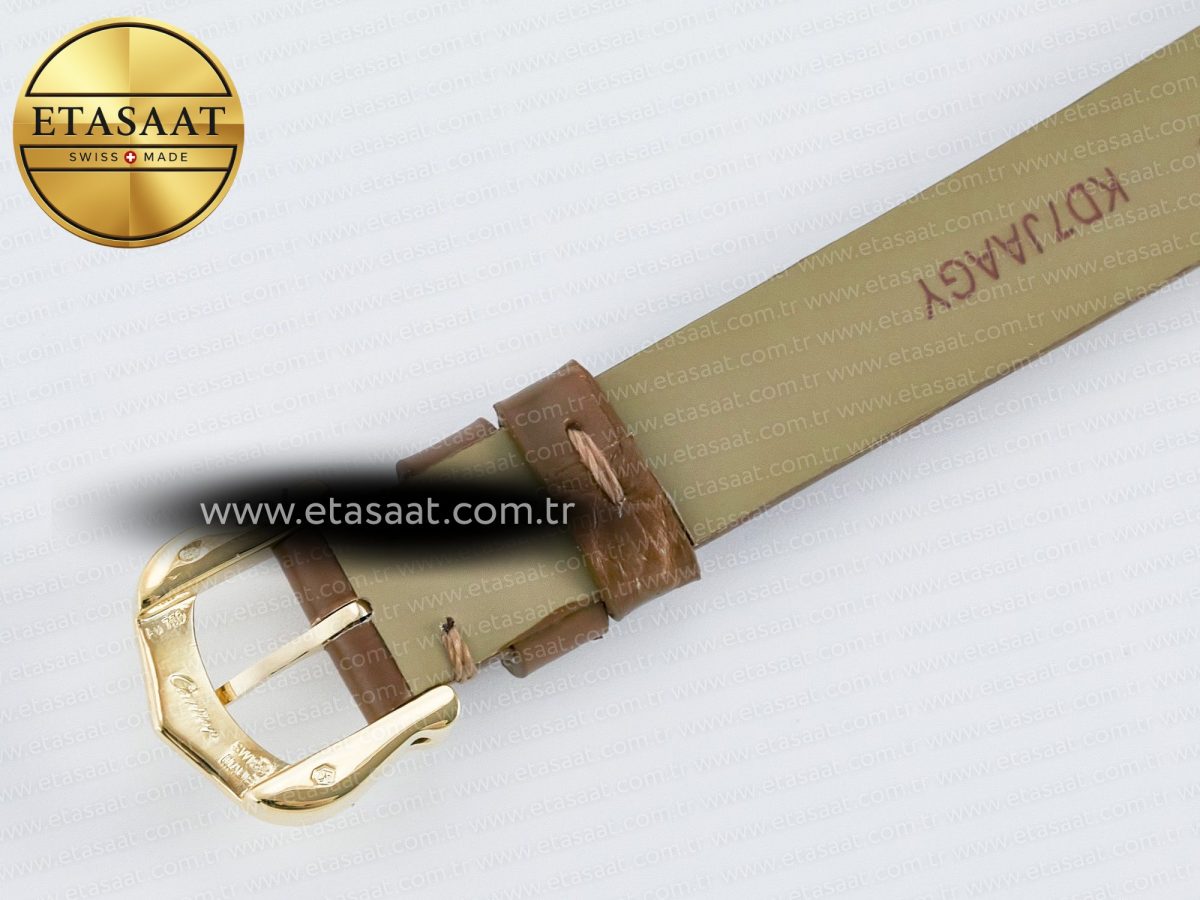 Baignoire De Cartier YG DRF 1:1 Best Edition Silver Dial on Brown Leather Strap Swiss Quartz - Görsel 18