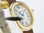 Baignoire De Cartier YG DRF 1:1 Best Edition Silver Dial on Brown Leather Strap Swiss Quartz - Görsel 5