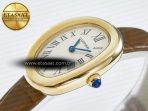 Baignoire De Cartier YG DRF 1:1 Best Edition Silver Dial on Brown Leather Strap Swiss Quartz - Görsel 6