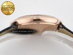 Ballon Blanc De Cartier 30mm RG DRF 1:1 Best Edition Silvered Texture Dial Diamonds Bezel on Black Leather Strap Ronda Quartz - Görsel 14