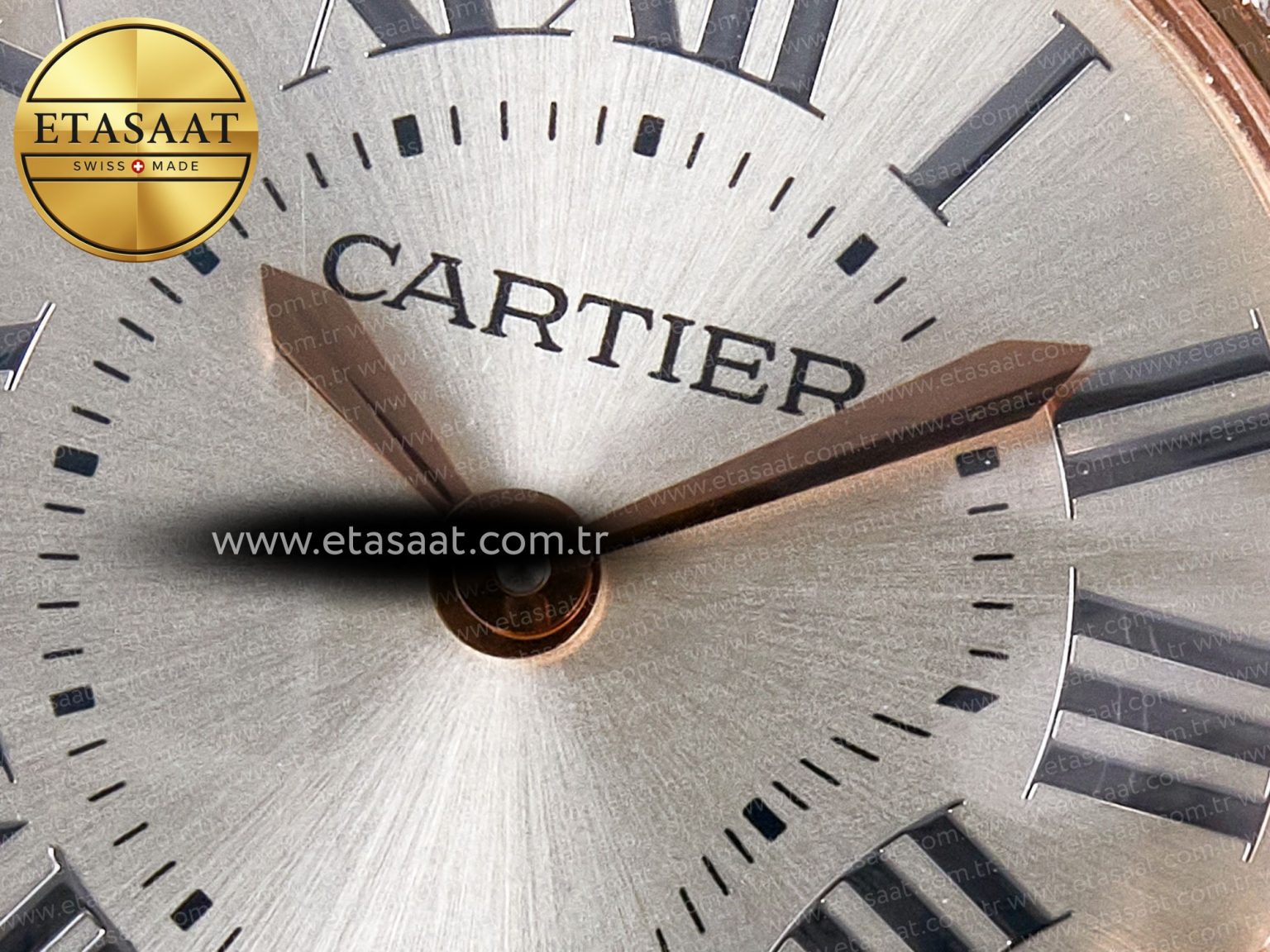 Ballon Blanc De Cartier 30mm RG DRF 1:1 Best Edition Silvered Texture Dial Diamonds Bezel on Green Leather Strap Ronda Quartz - Görsel 11