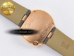 Ballon Blanc De Cartier 30mm RG DRF 1:1 Best Edition Silvered Texture Dial Diamonds Bezel on Green Leather Strap Ronda Quartz - Görsel 16